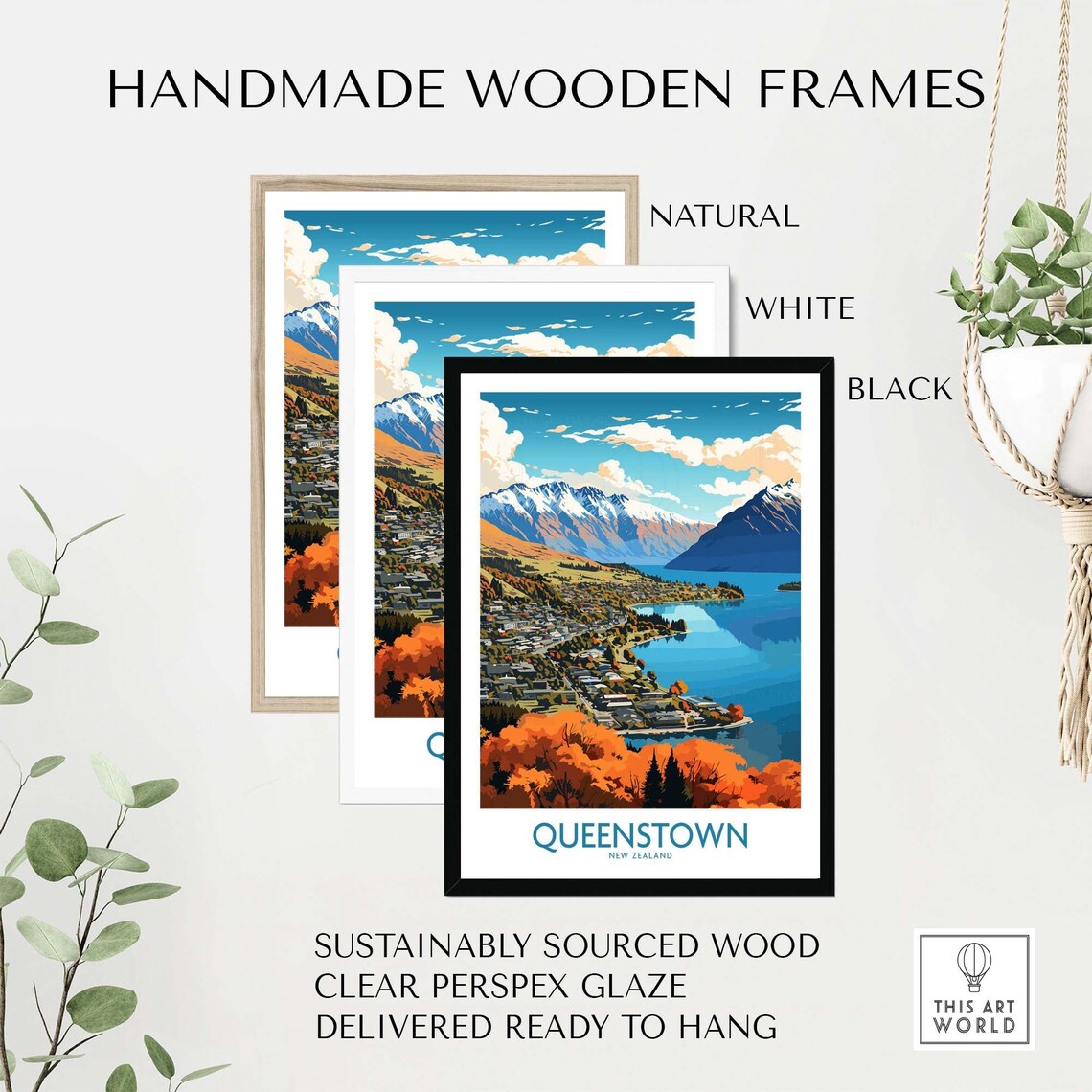 Queenstown Travel Poster, Personalized Wall Art - Image 4