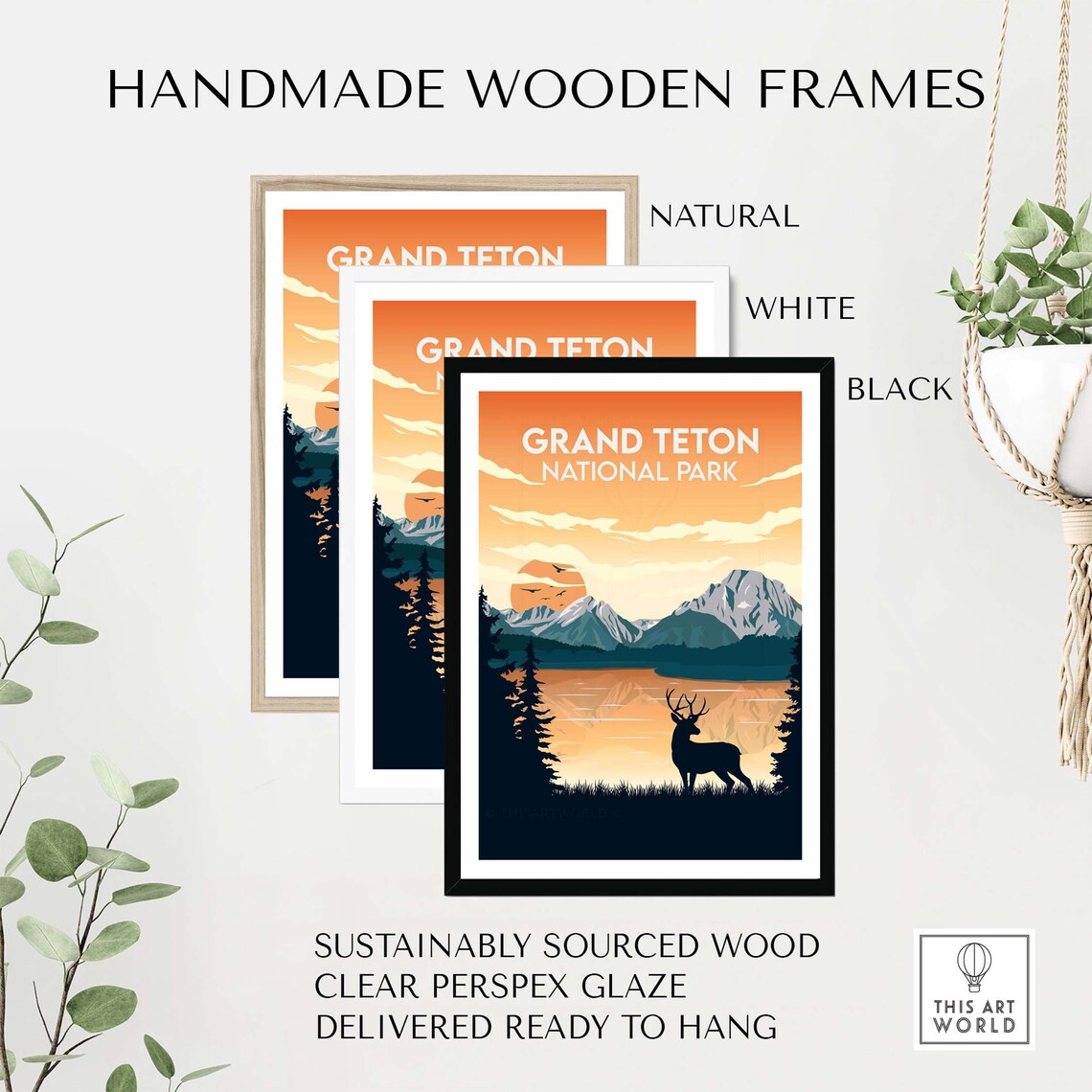 Grand Teton Print Wyoming Wall Art Print - Image 2