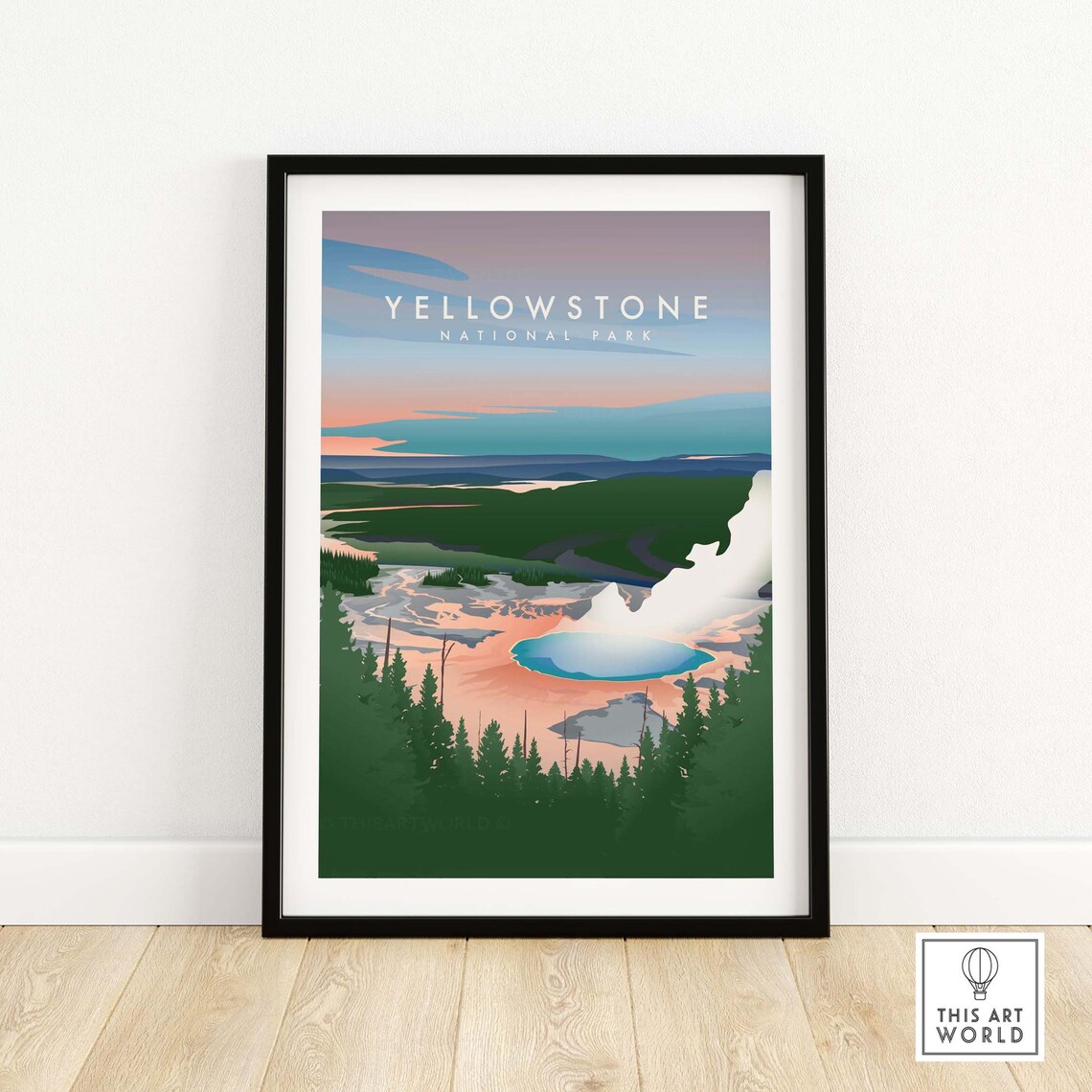 Yellowstone Minimalist Travel Poster Art Print