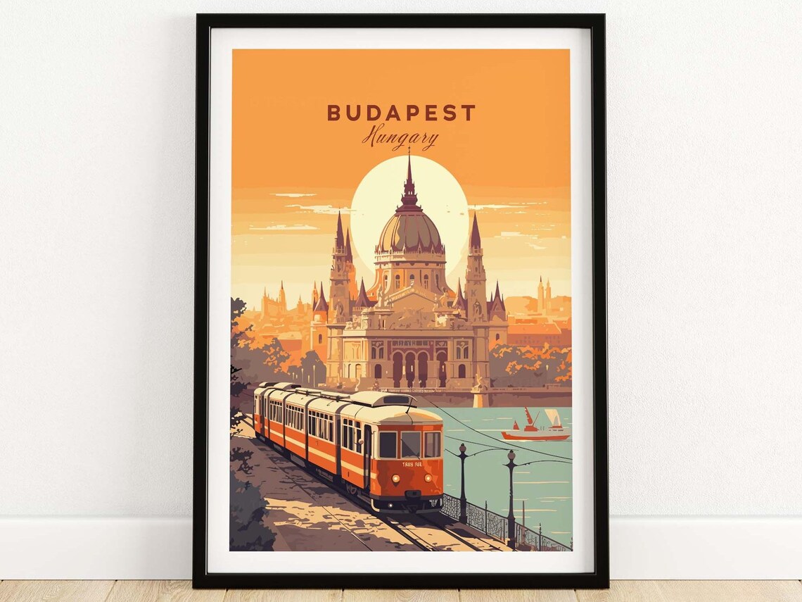 Budapest Travel Poster Print, European City View