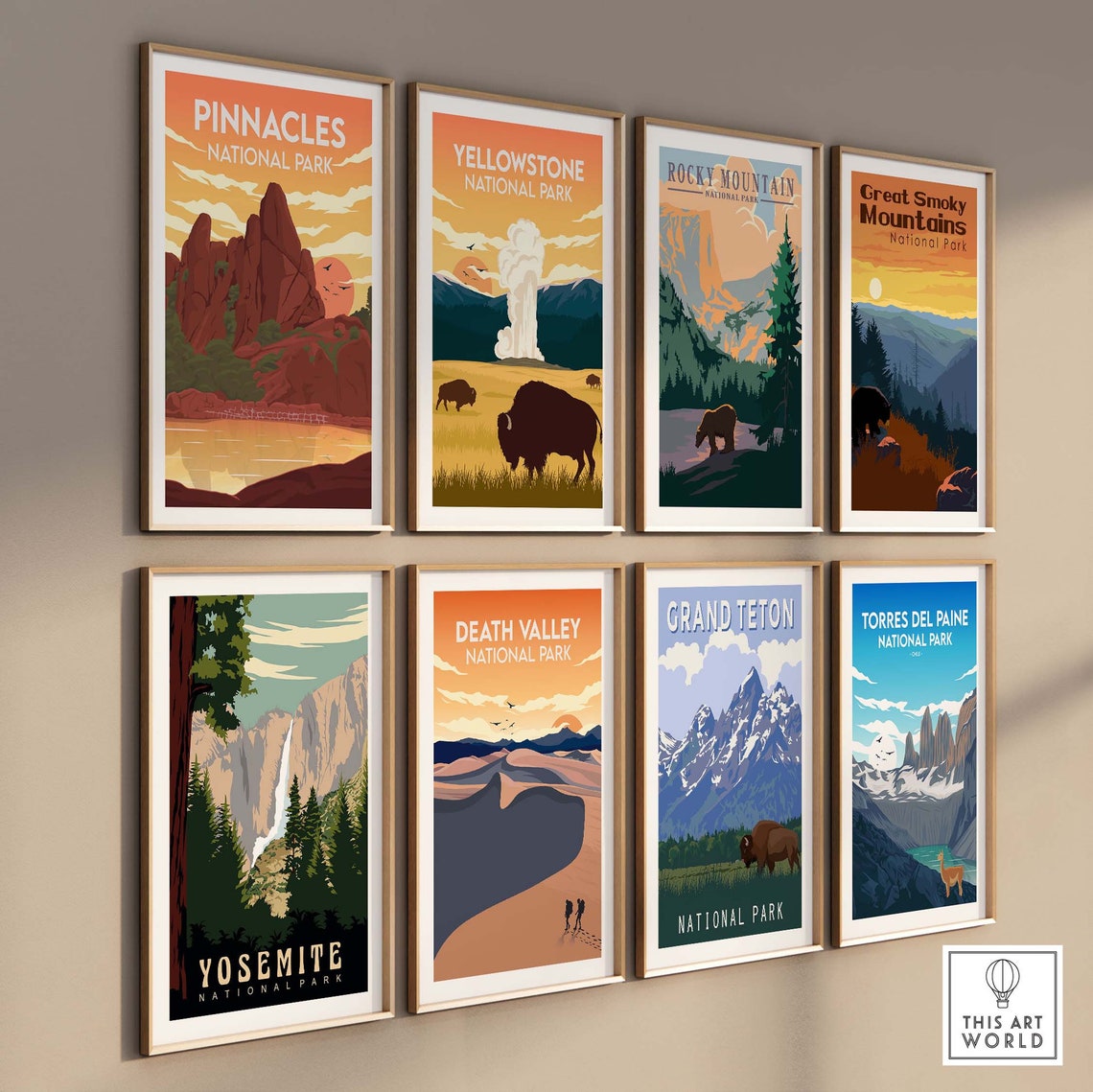 Pinnacles National Park California Red Rock Sunset View Poster - Image 3