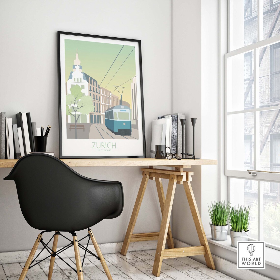 Zurich Travel Poster, Swiss Home Decor Art Print - Image 4