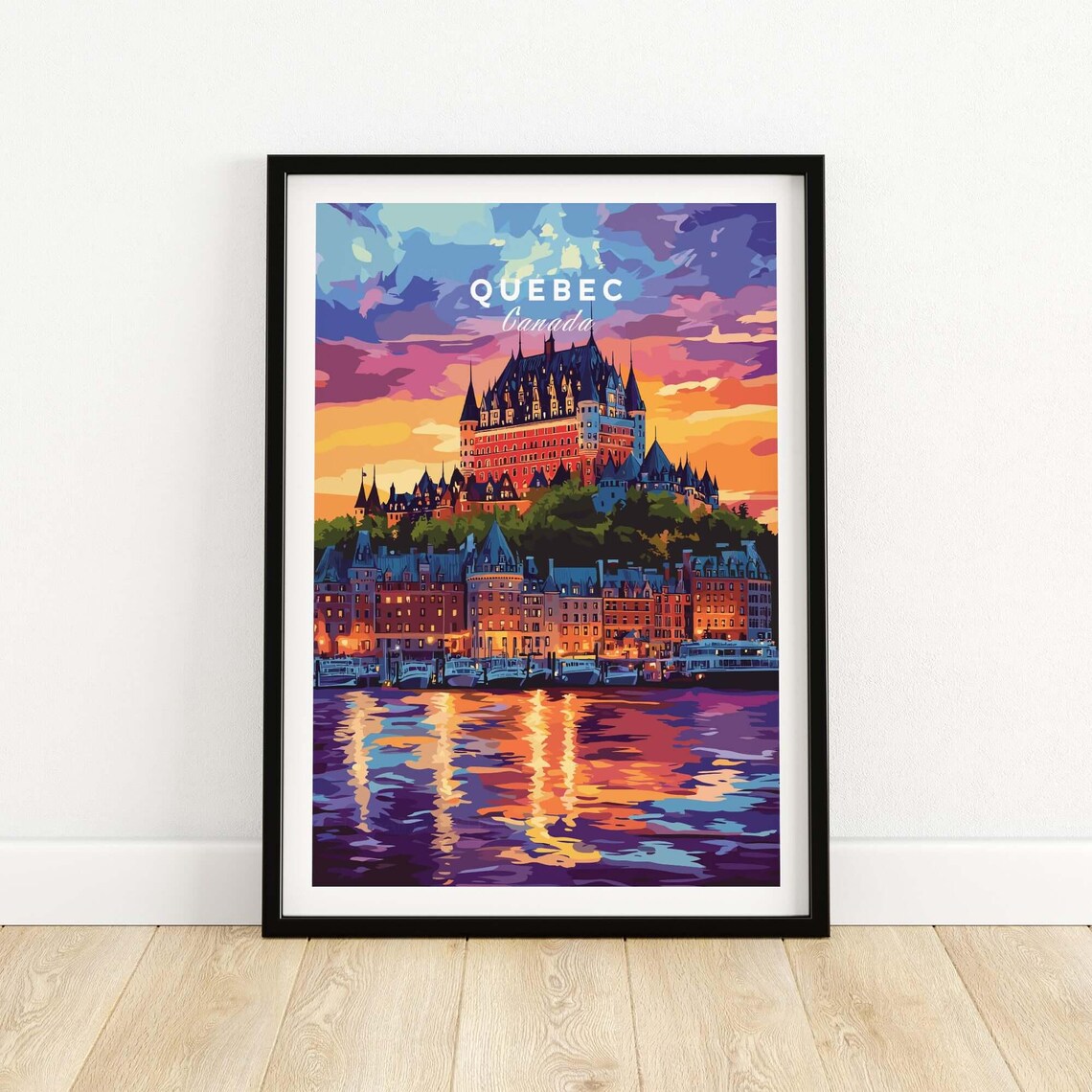 Chateau Frontenac Print, Illustration Wall Art