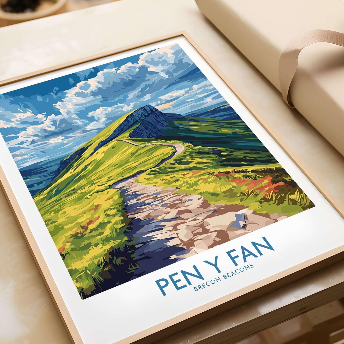 Pen Y Fan Poster, Brecon Beacons Mountain Illustration