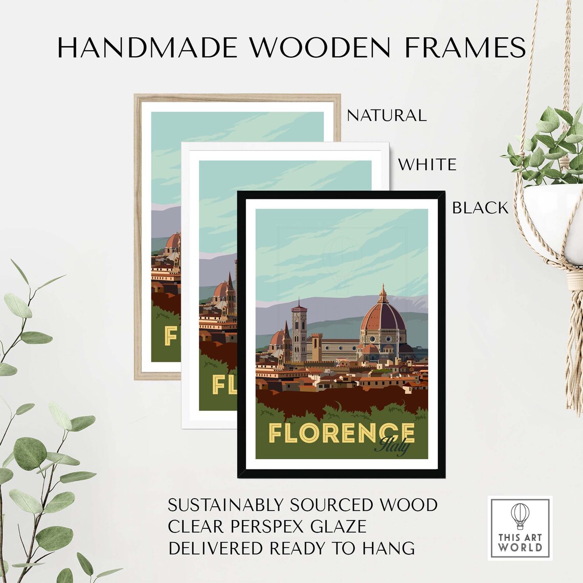Florence Italy Travel Poster, Italian Wall Art - Image 2