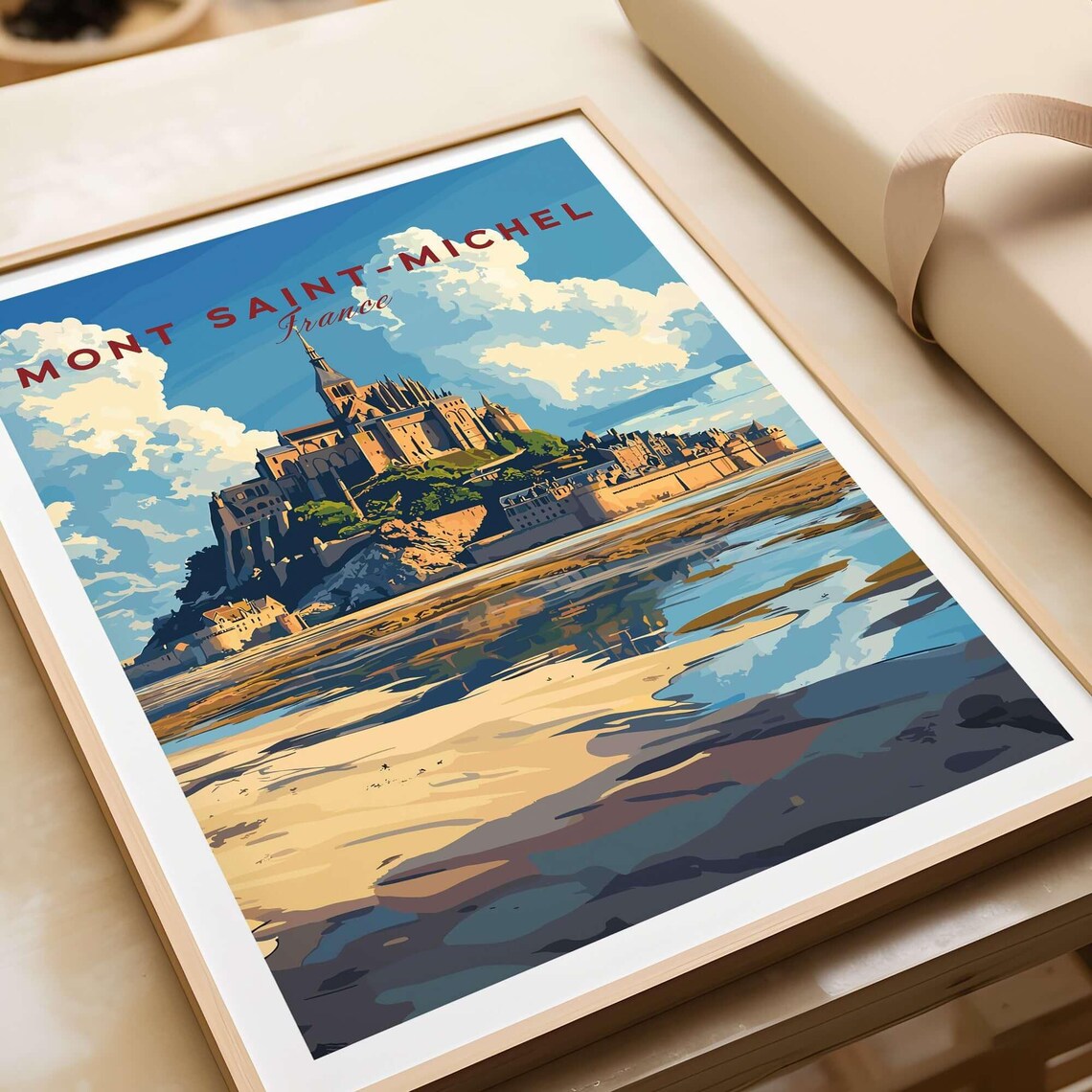 Mont Saint Michel Wall Art Print France Travel Poster Mont Saint Michel Artwork Poster Gift France Home Decor Illustration Art Lover - Image 4
