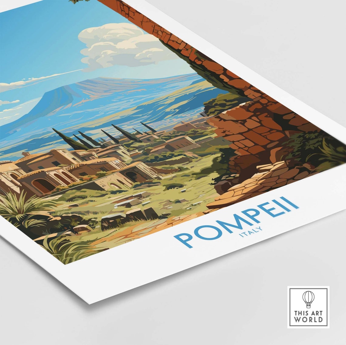 Pompeii Italy Ancient Ruins Mount Vesuvius Historic View Poster - Image 4