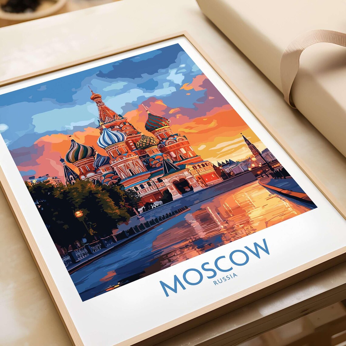Moscow Travel Poster, St Basils Cathedral
