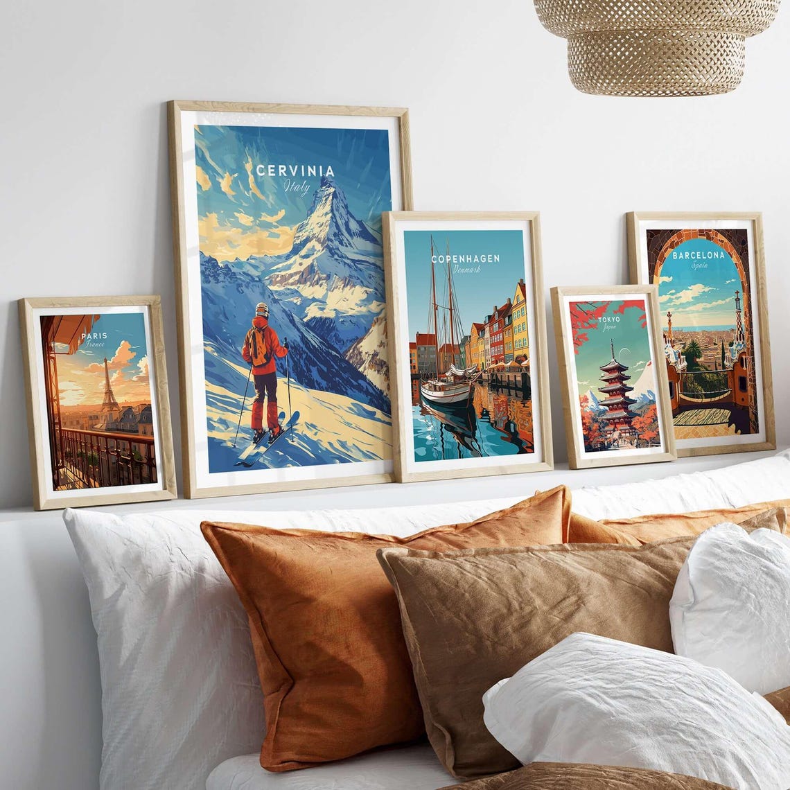 Cervinia Ski Lodge Art Print, Winter Sports Art - Image 3