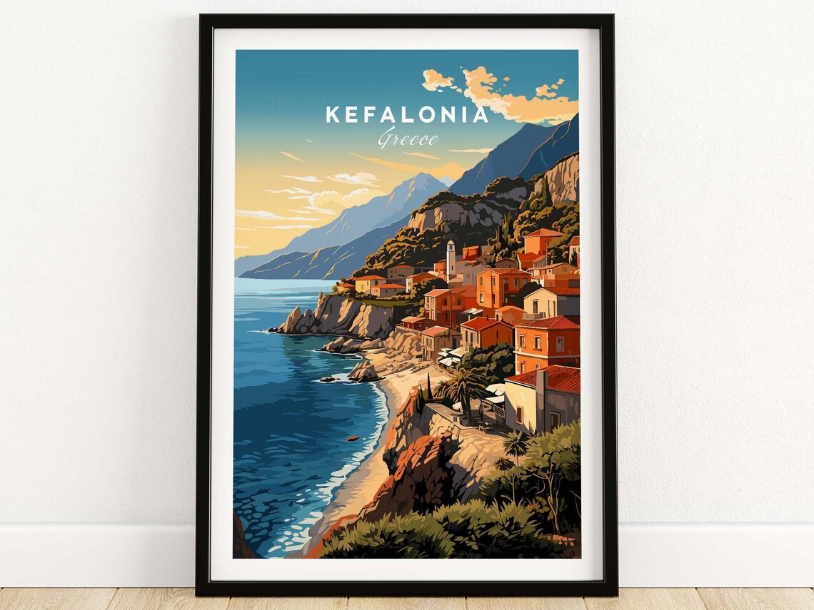 Kefalonia Travel Poster, Gallery Wall Decor