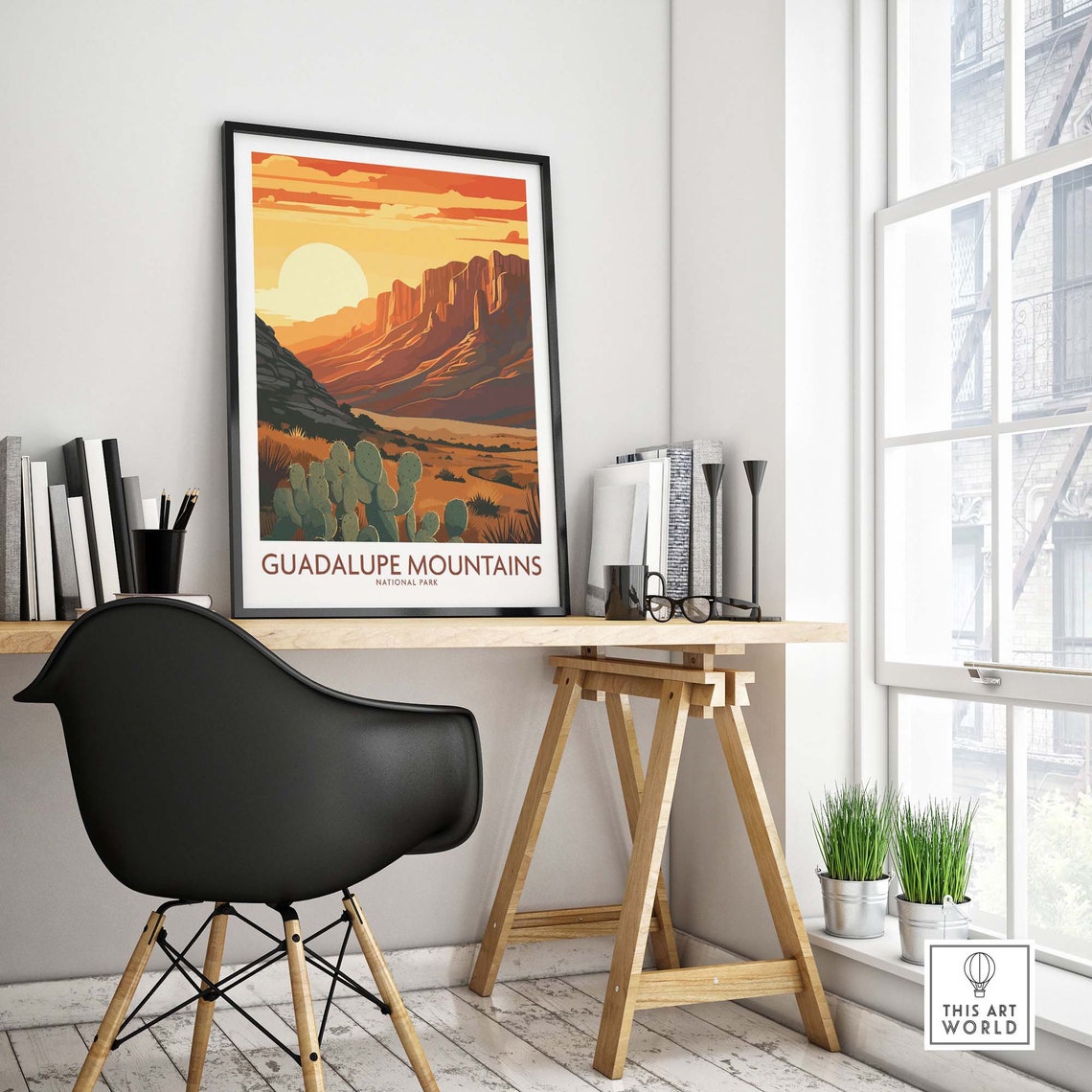 Guadalupe Mountains National Park Sunset Desert Cactus Poster - Image 4