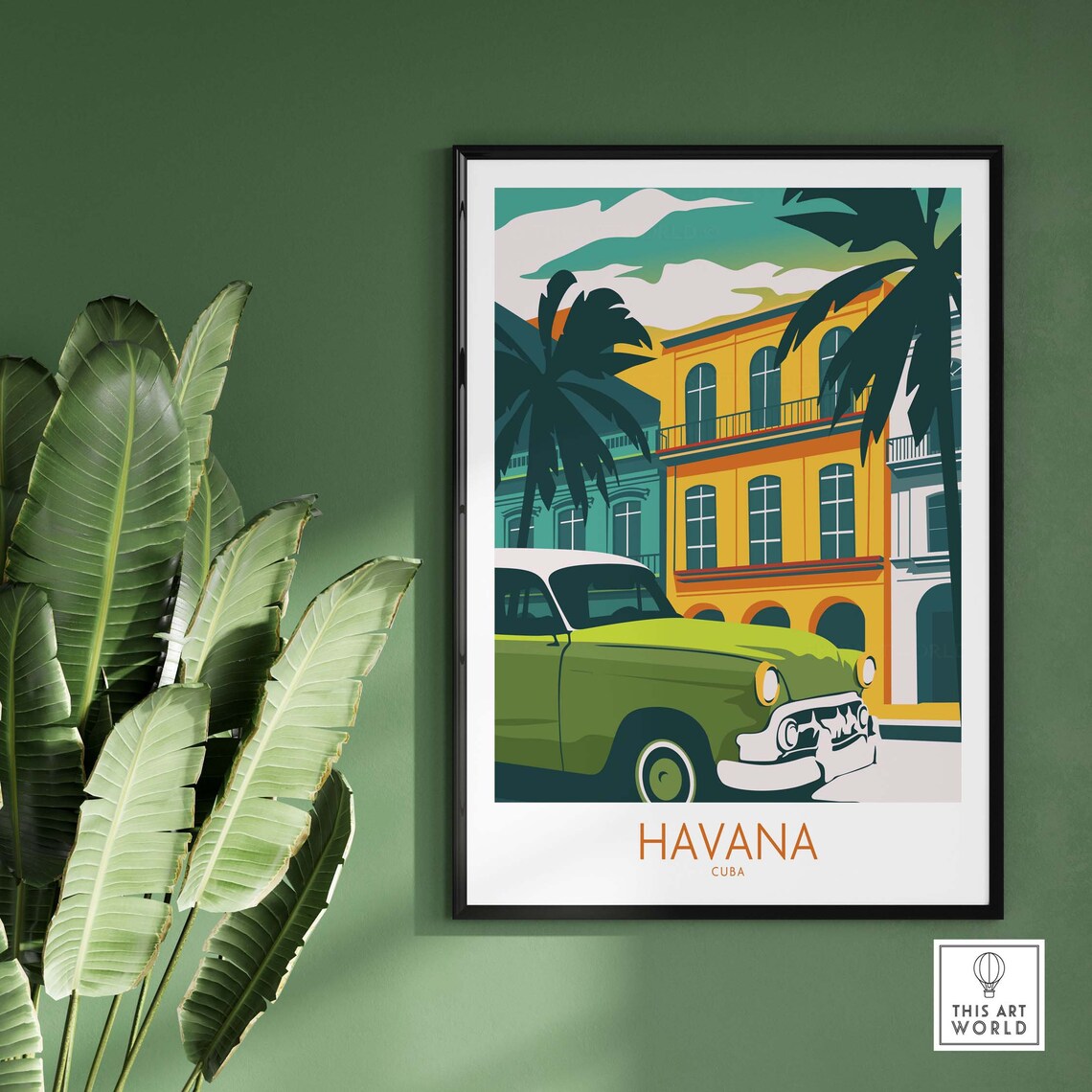 Havana Cuba Travel Poster, Latin America Art - Image 3