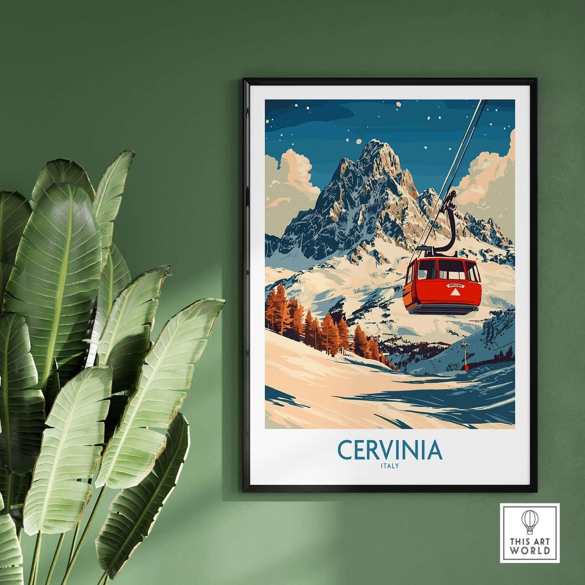 Cervinia Ski Resort Travel Poster, Italy - Image 2