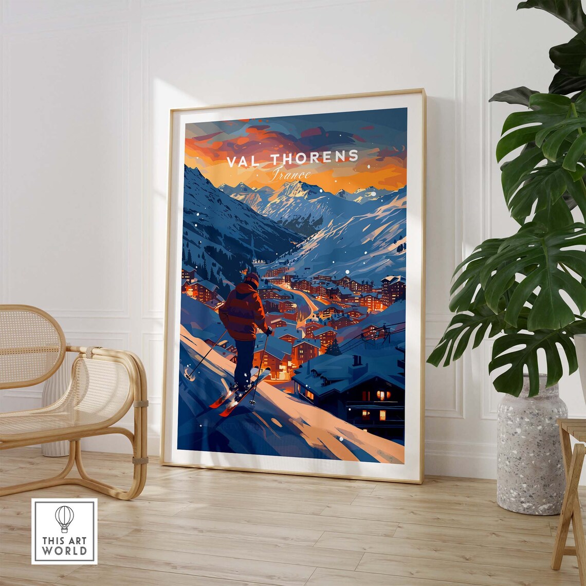 Val Thorens Ski Poster Print, France Winter Sports - Image 3