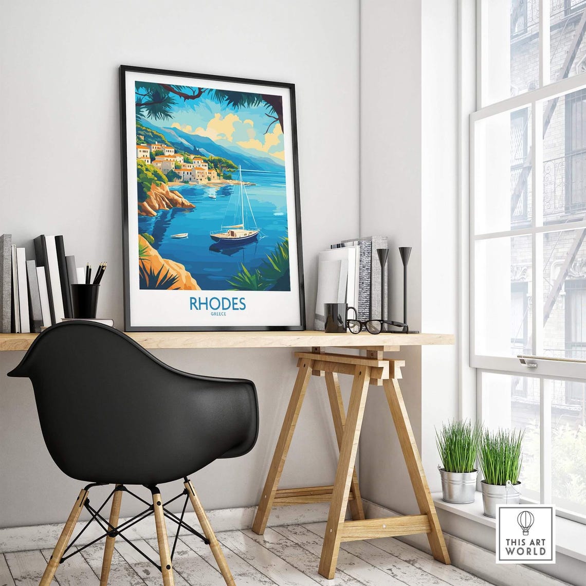 Rhodes Travel Poster, Greece Illustration - Image 4
