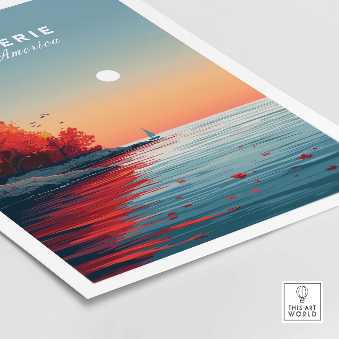 Lake Erie Wall Art Travel Print Lake Erie Wall Art Poster Lake Erie Gift Home Decor Art Lover Gift Lake Erie Artwork - Image 4