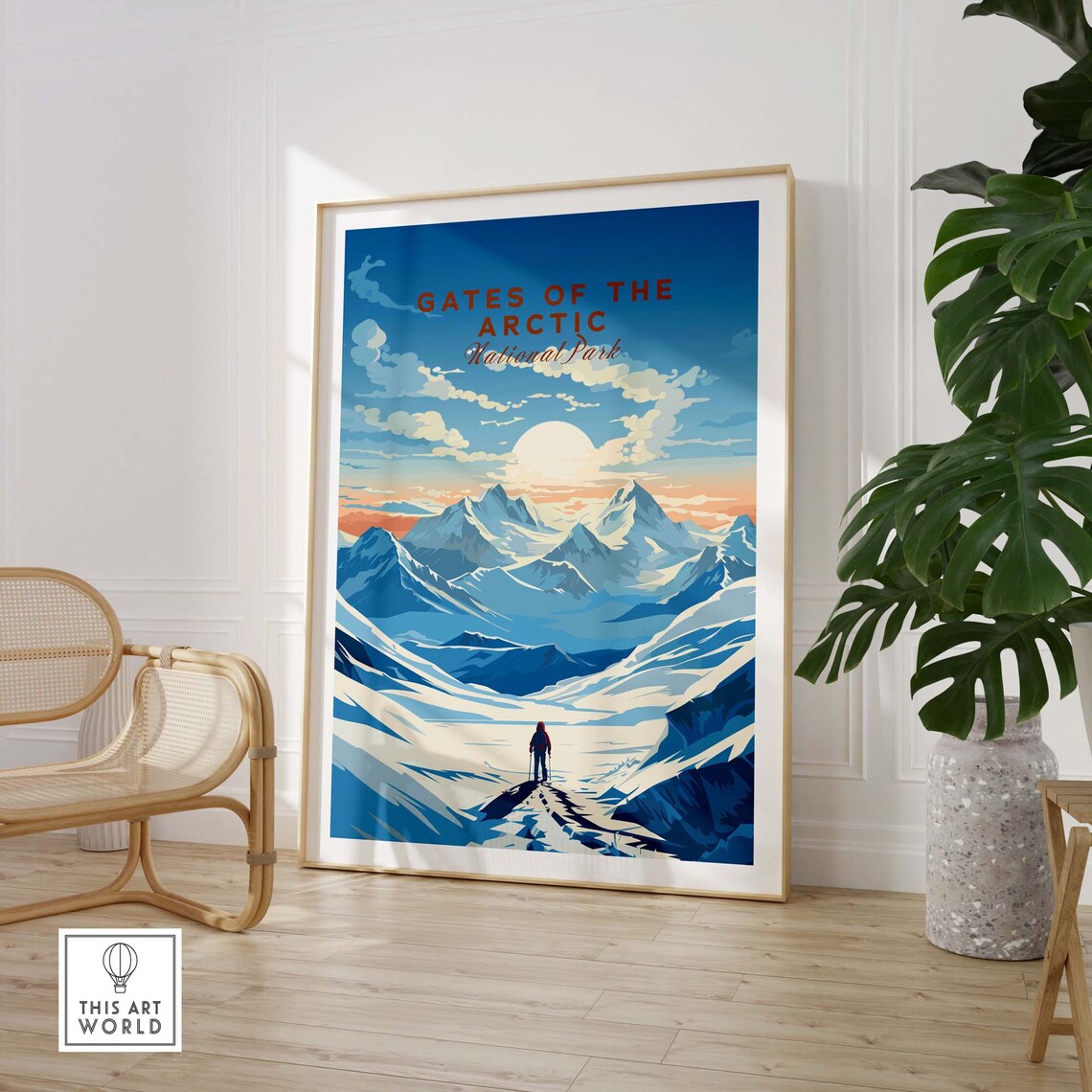 Gates Of The Arctic National Park Arctic Skier Snow Peak Poster - Image 3
