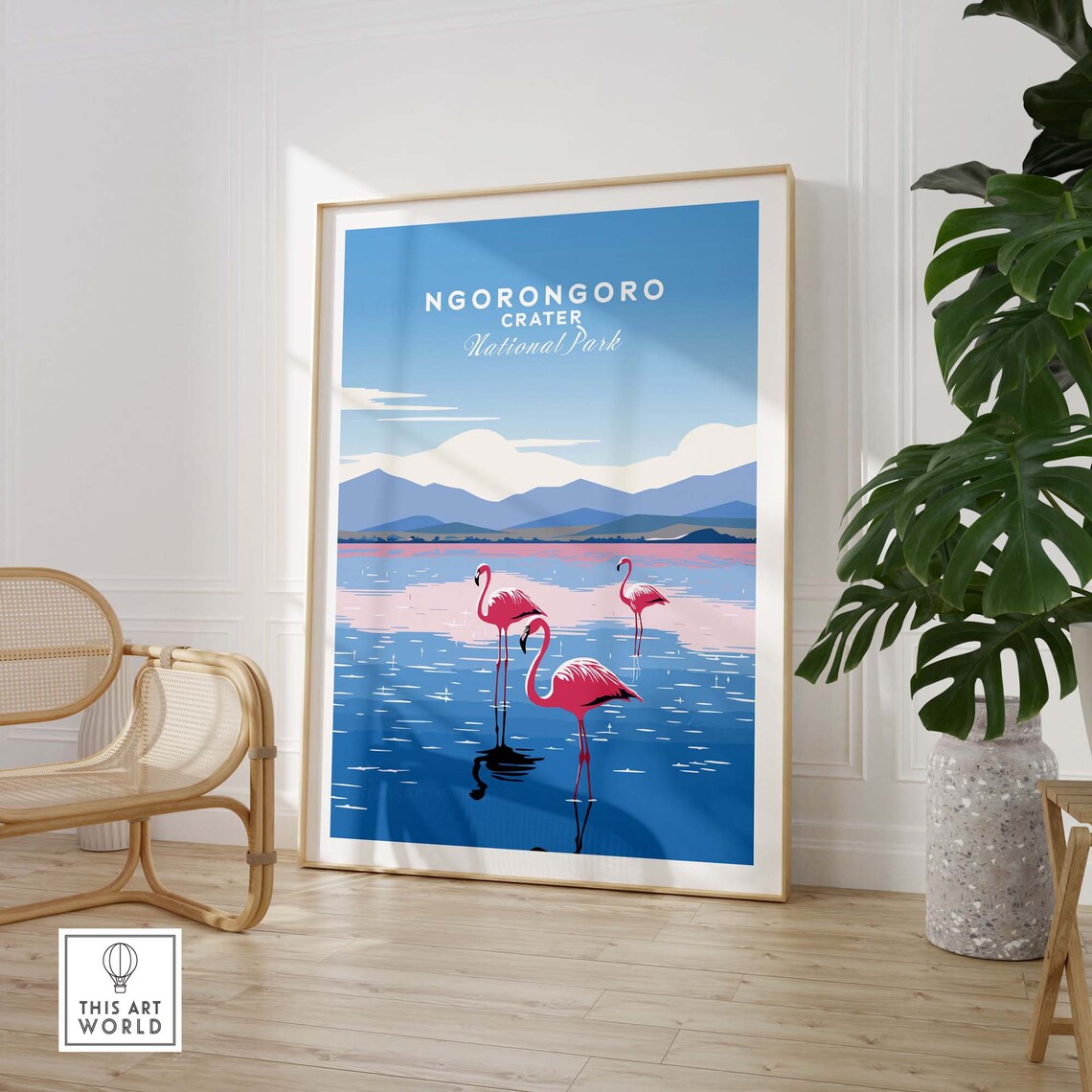 Ngorongoro Travel Poster, Tanzania Art Print - Image 2