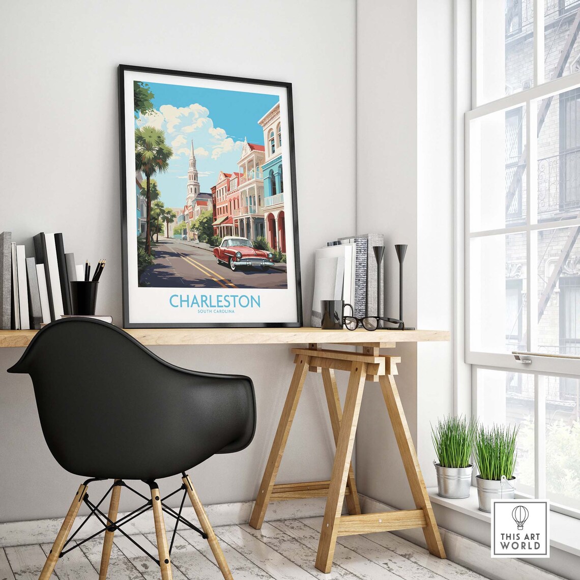 Charleston Travel Poster, Home Decor Wall Art - Image 4