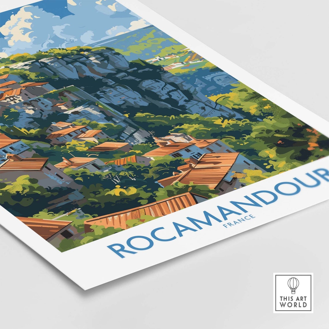 Rocamadour Wall Art Travel Poster France Rocamadour Artwork Poster Gift France Home Decor Rocamadour Illustration Art Lover France Print - Image 4