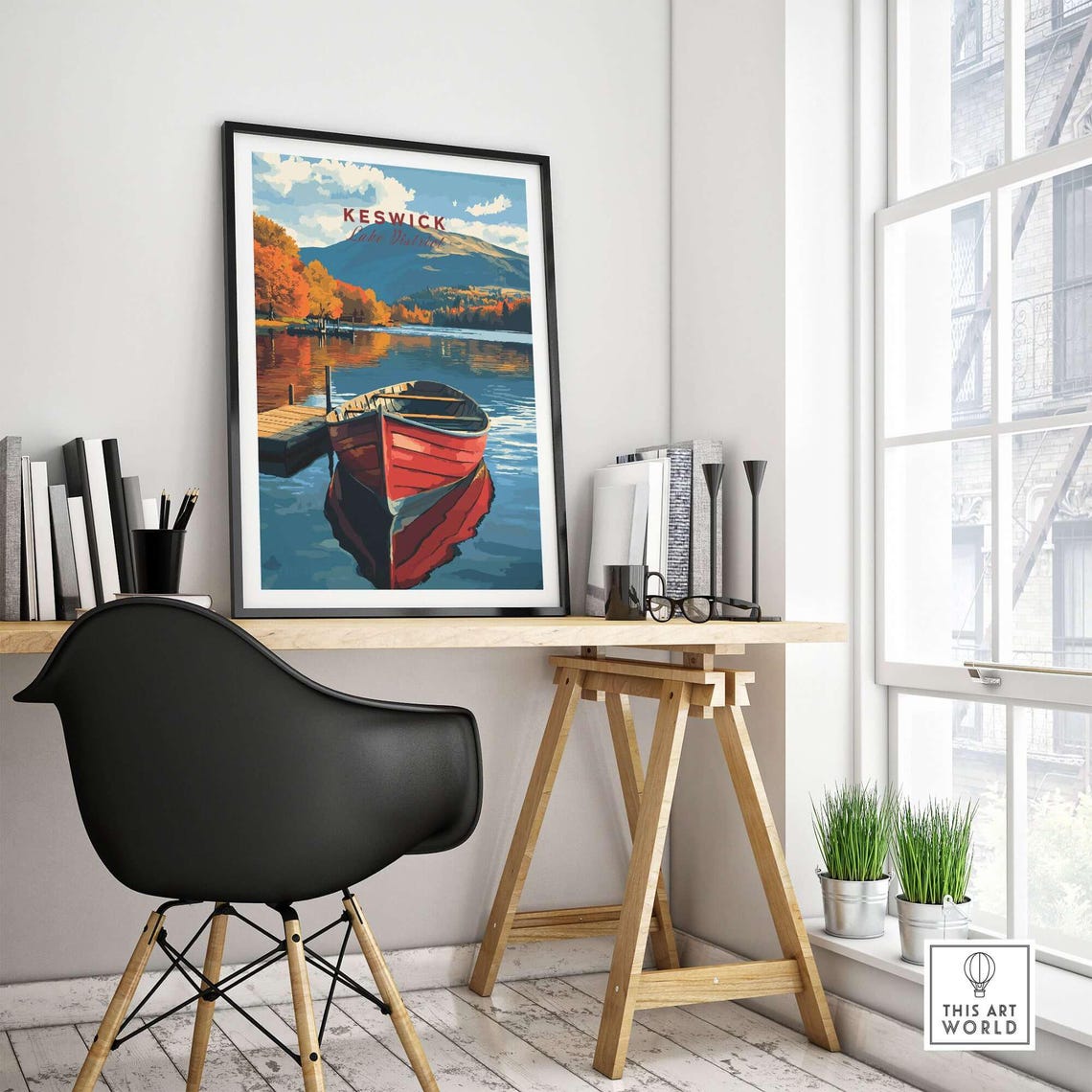 Keswick Travel Poster, Lake District Illustration - Image 4