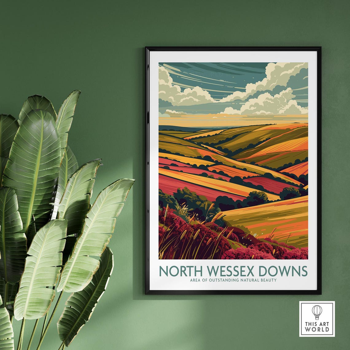 North Wessex Downs Travel Print Wessex Downs Travel Print Wall Art Aonb Wall Hanging Home Decor Wessex Downs Art Lover Gift Birthday Present - Image 2