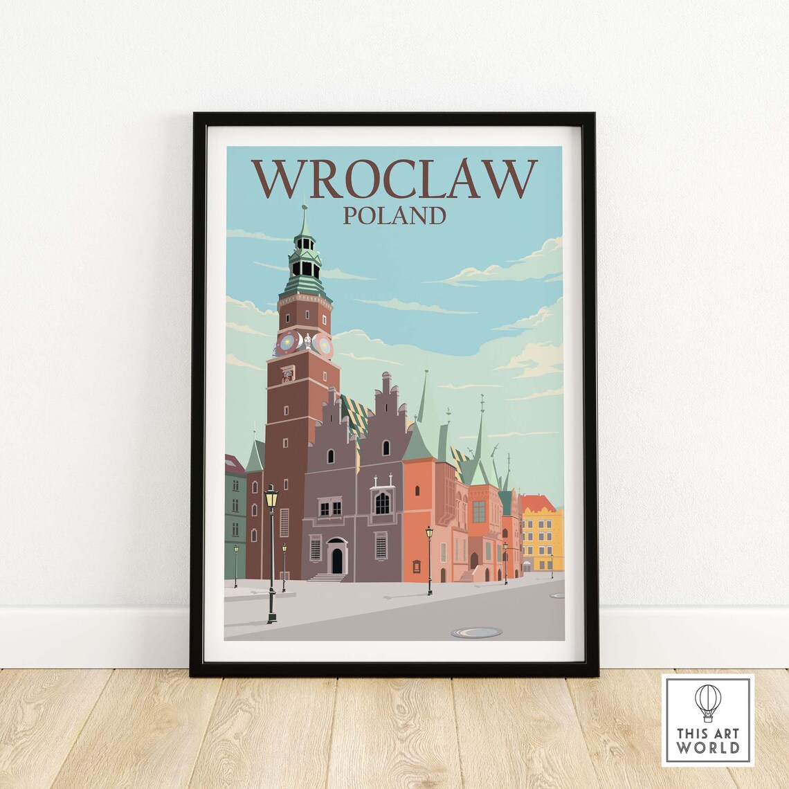 Wroclaw Vintage Travel Poster, Poland Wall Art