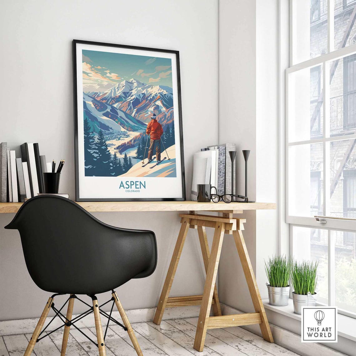 Aspen Ski Lodge, Ski Room Art Print - Image 4