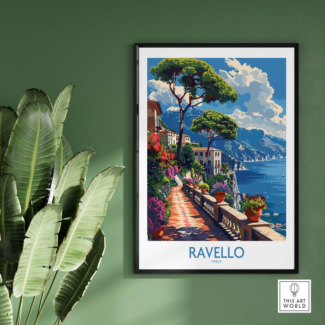 Ravello Travel Poster, Amalfi Coast Italy Print - Image 2