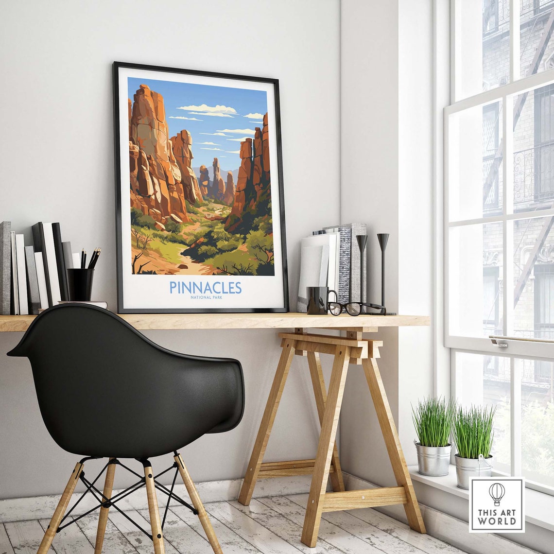 Pinnacles National Park Towering Rock Formations Desert Poster - Image 4