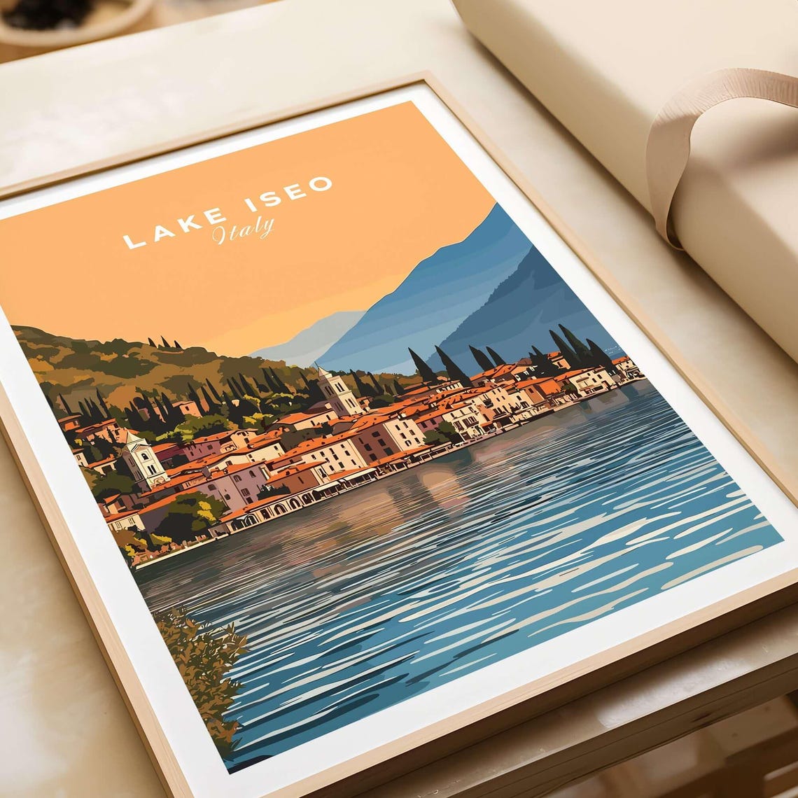 Lake Iseo Print Italy Wall Art Print Italy Travel Poster Home Decor Lake Iseo Artwork Poster Gift Lake Iseo Illustration Art Lover Italy - Image 4