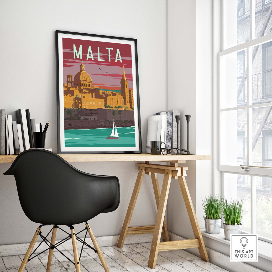 Malta Vintage Travel Poster, Valletta Art Print - Image 4