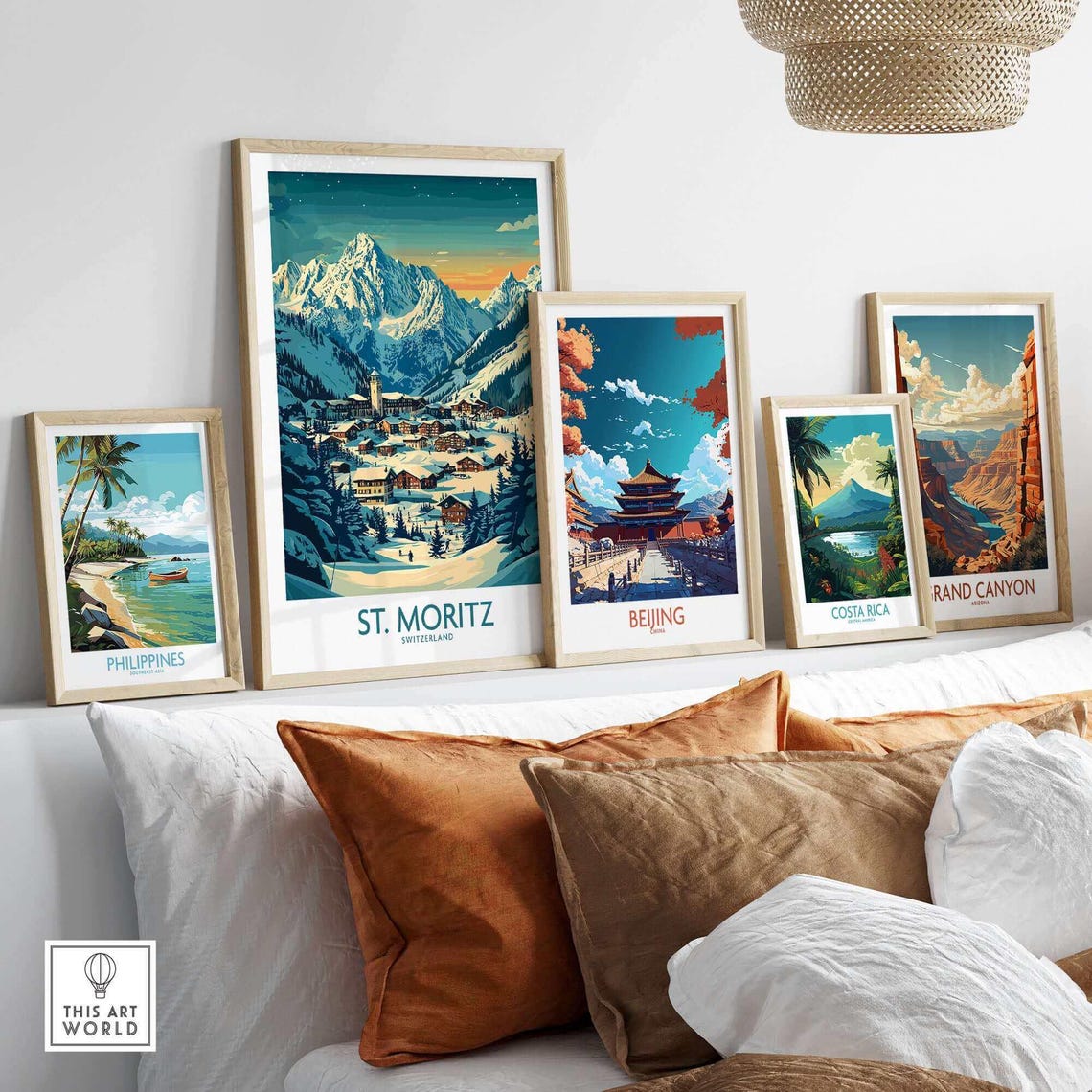 Winter Sports, St Moritz Ski Lodge Art Print - Image 3
