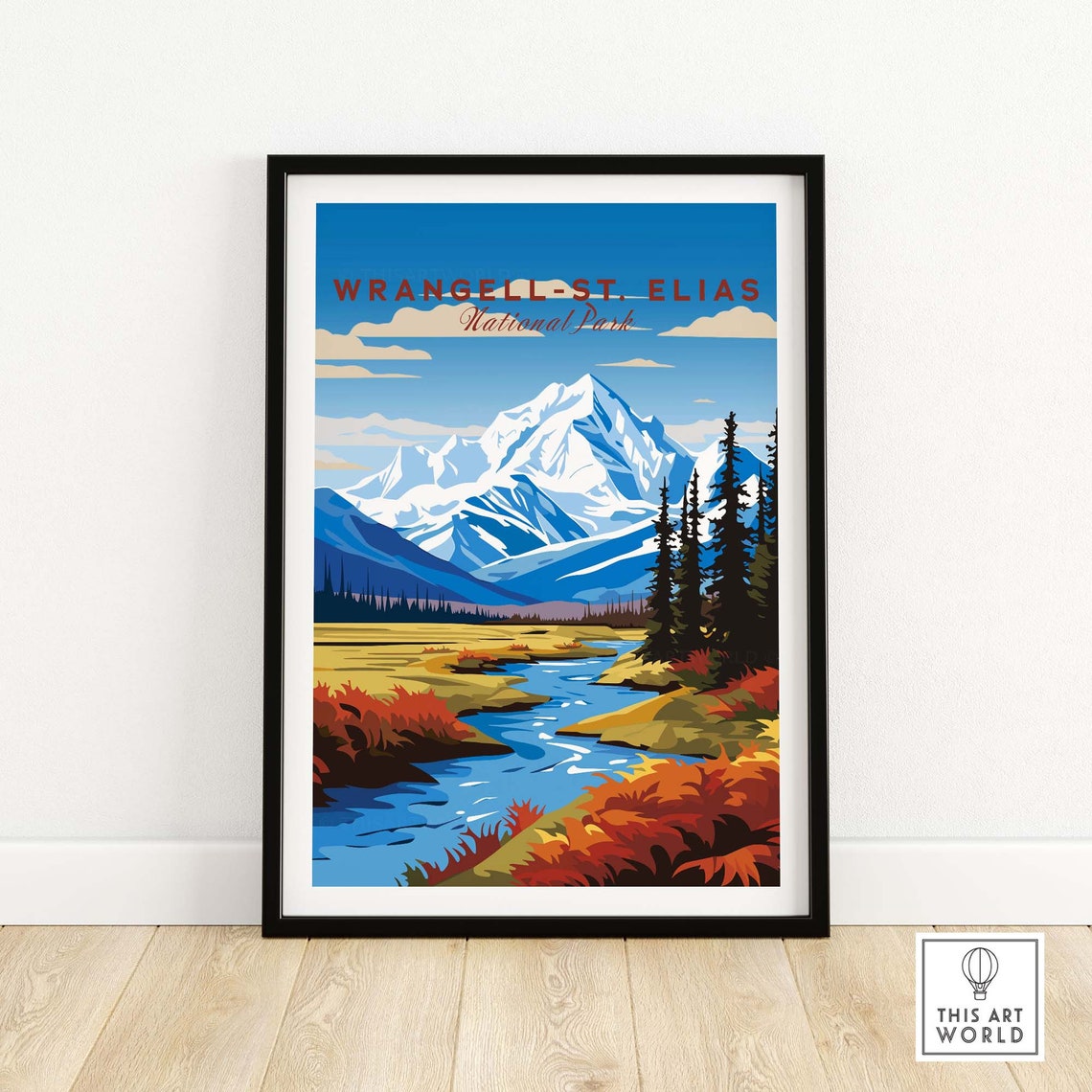 Wrangell St Elias National Park Alaska Glacier Peak River Poster