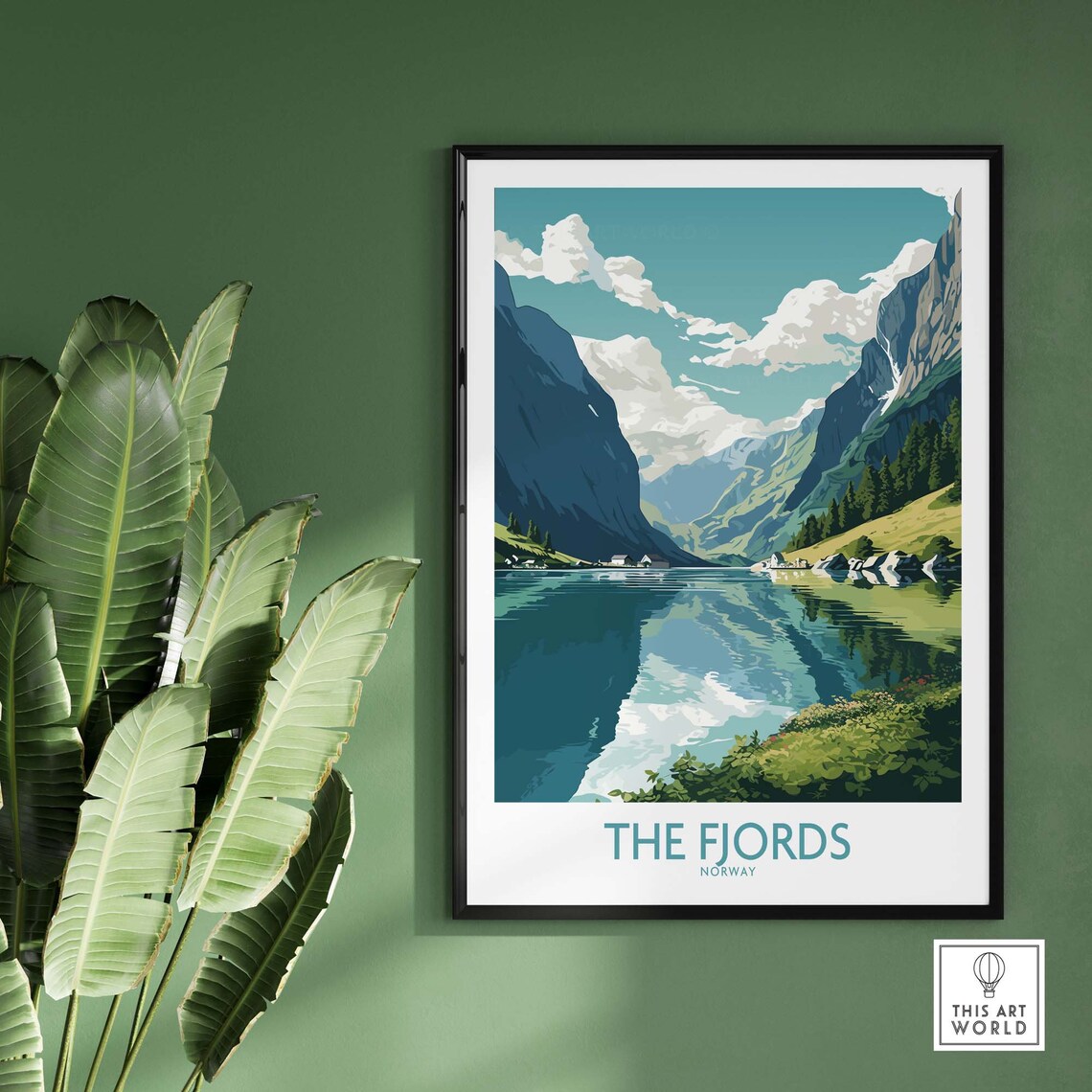 Fjords Travel Print, Scandinavian Landscape Art - Image 2
