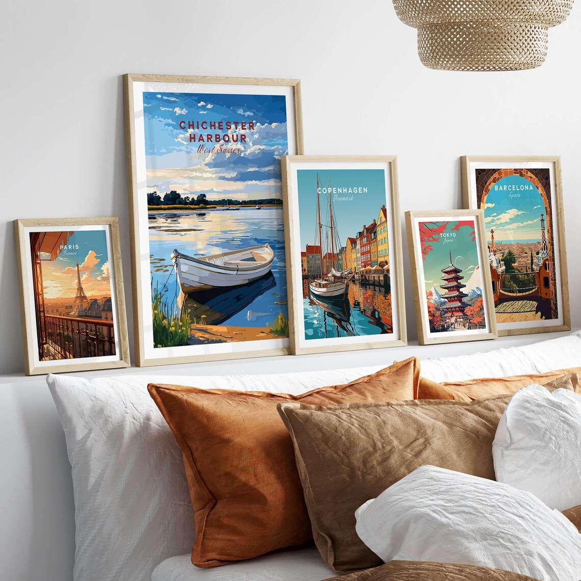 Chichester Harbour Sunset Rowboat West Sussex Travel Art Poster - Image 2