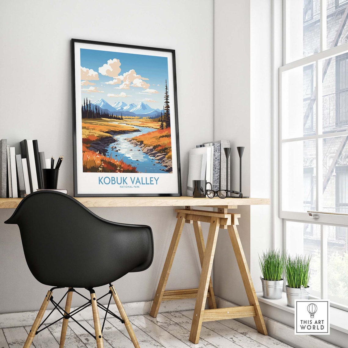 Kobuk Valley National Park Arctic Autumn Tundra River Scene Poster - Image 4