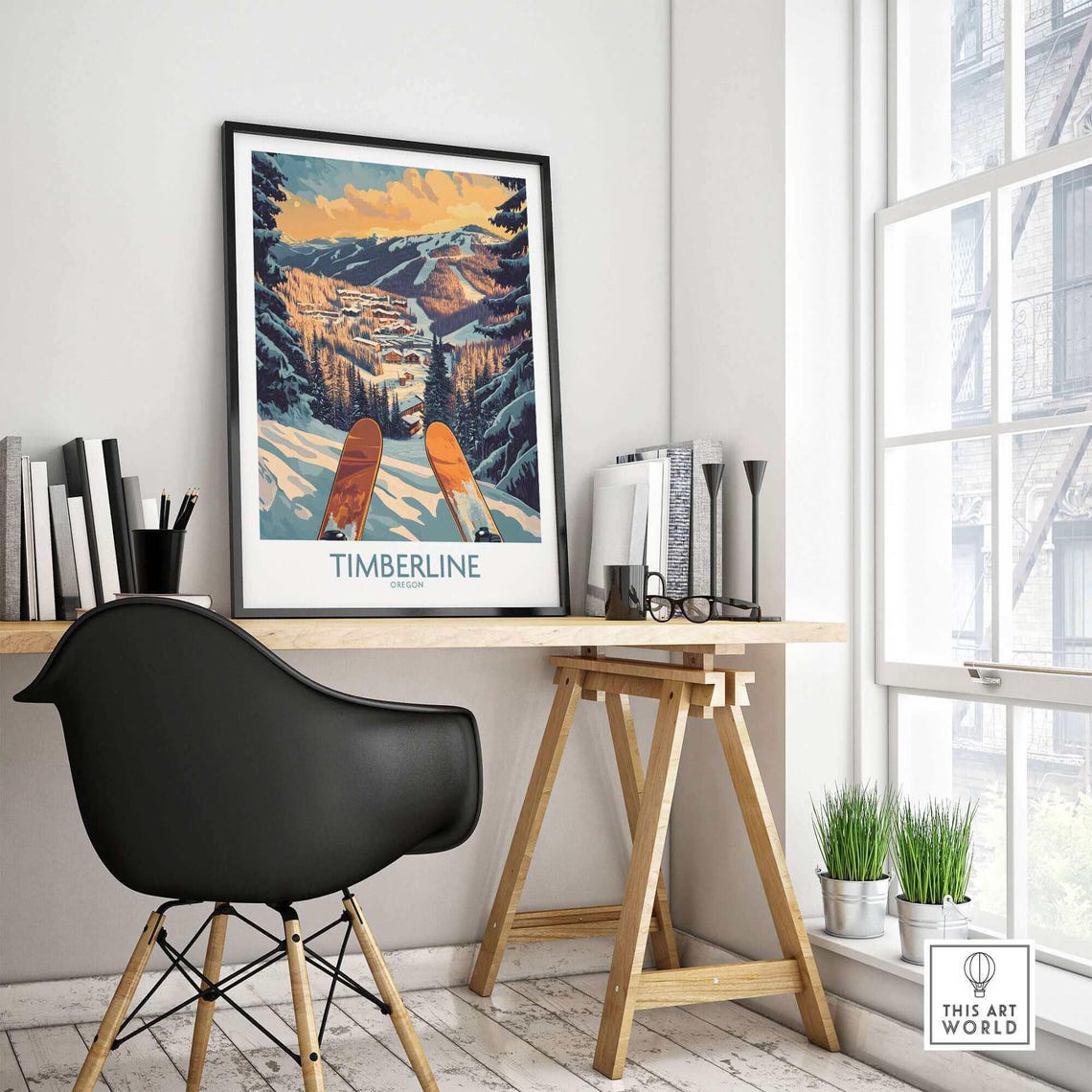 Timberline Oregon Ski Resort Travel Poster - Image 4