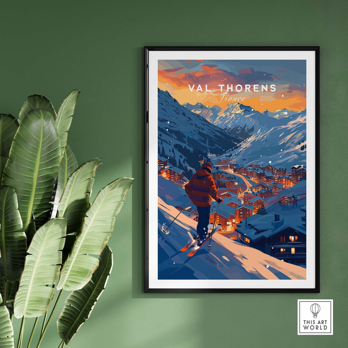 Val Thorens Ski Poster Print, France Winter Sports - Image 2