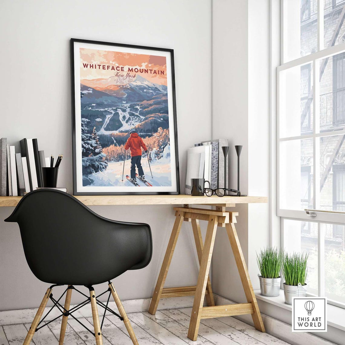 Whiteface Ski Resort, Winter Sports Travel Poster - Image 4