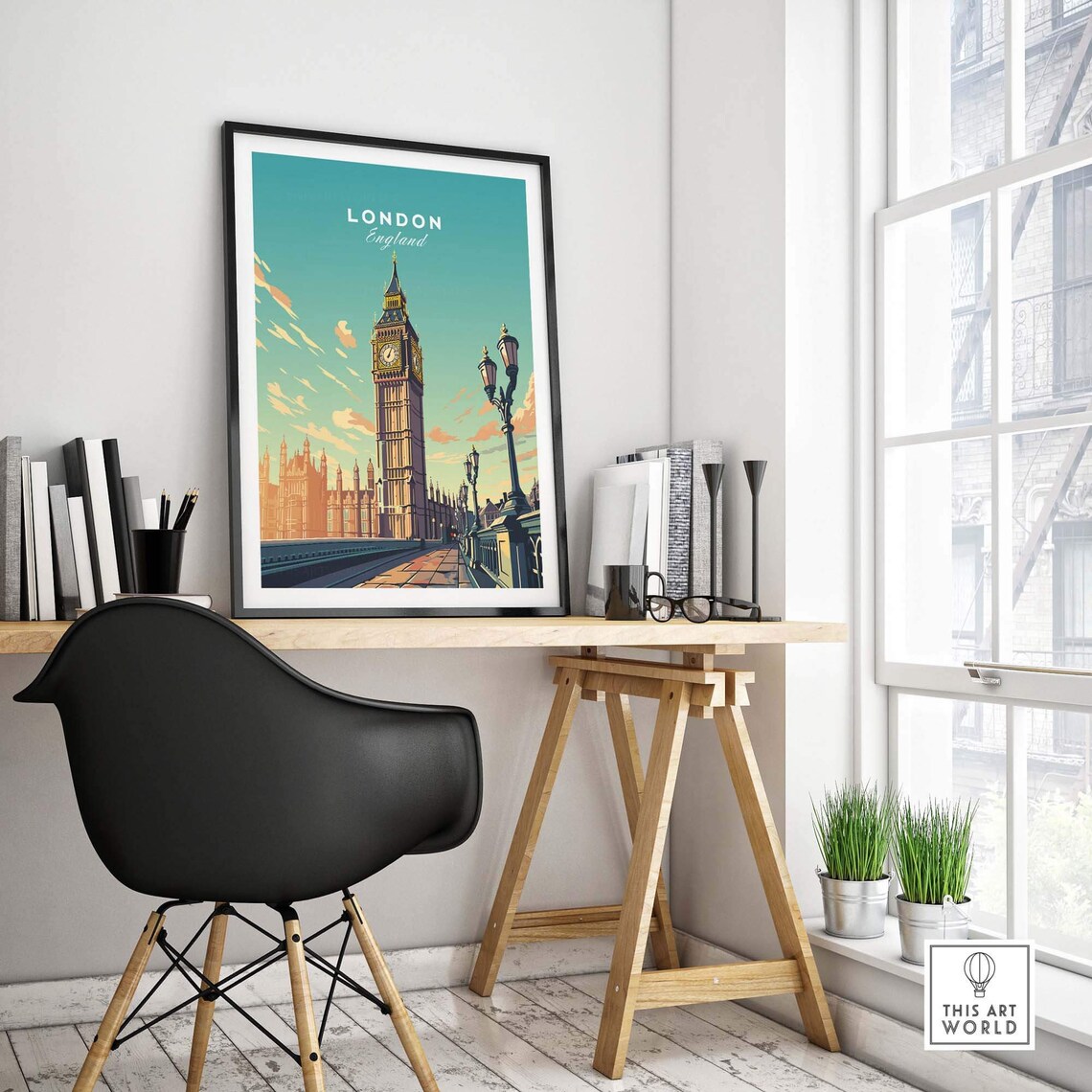 London Big Ben Travel Poster, Houses Of Parliament - Image 4