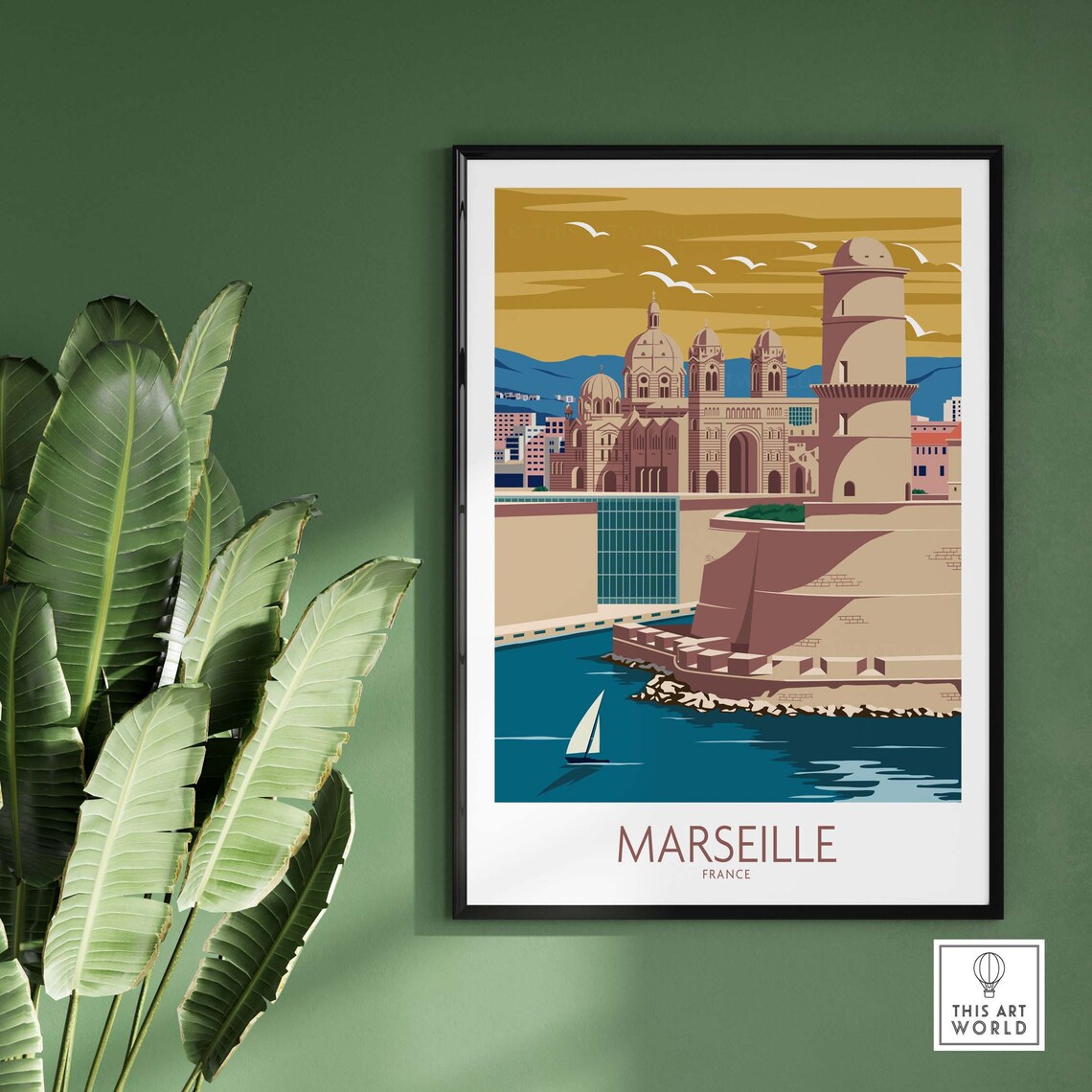 Marseille France Travel Poster Art Print - Image 2