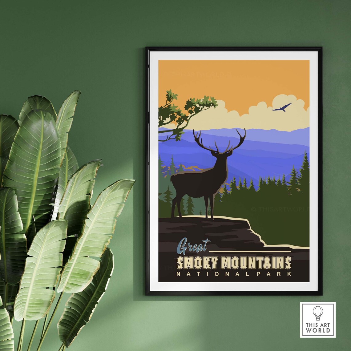Smoky Mountain National Park Travel Poster Art Print - Image 2