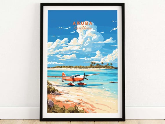 Aruba Print Travel Poster Art Home Dcor Artwork Birthday Present Wedding Anniversary Gift