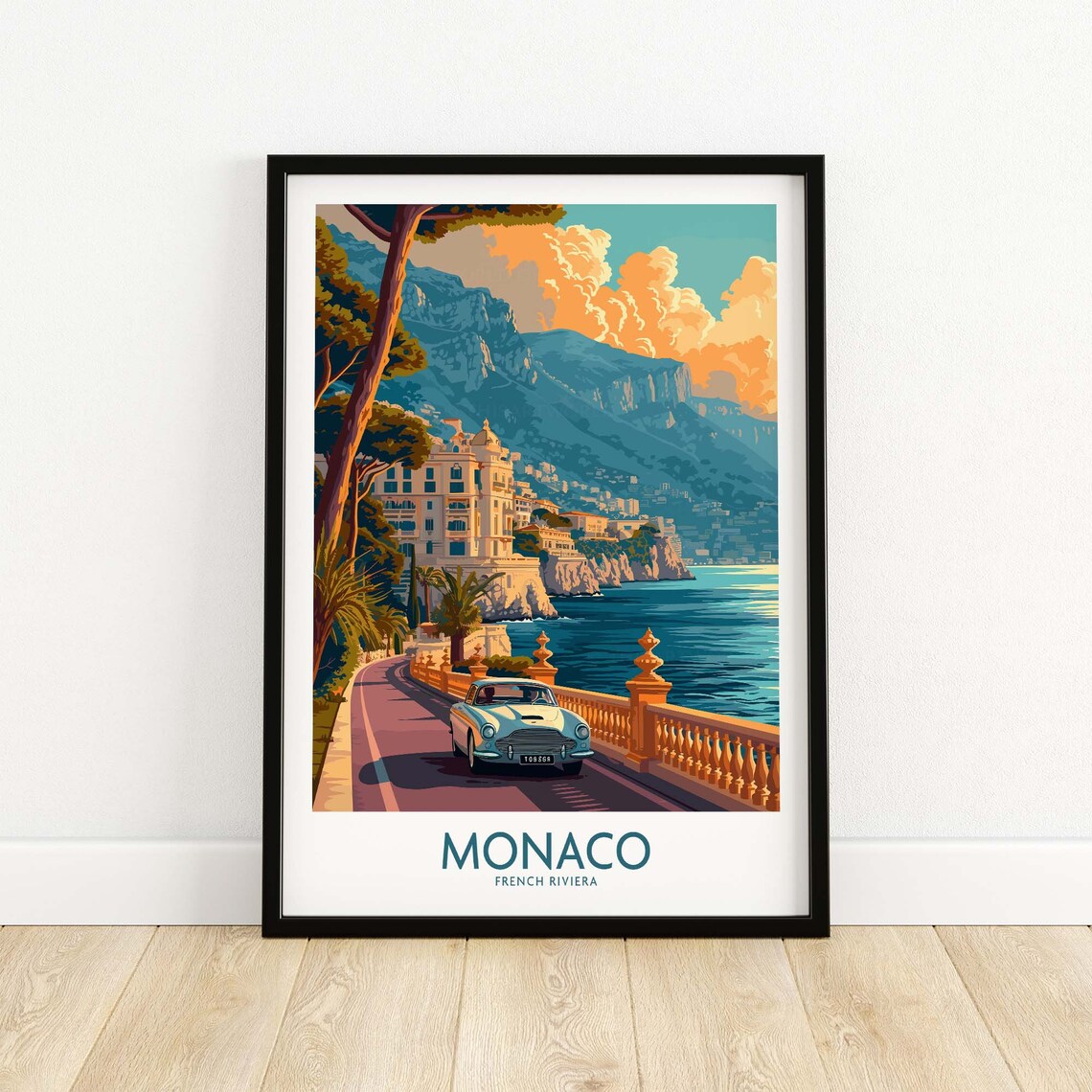 Monaco Travel Poster, Birthday Gift Wall Art Print
