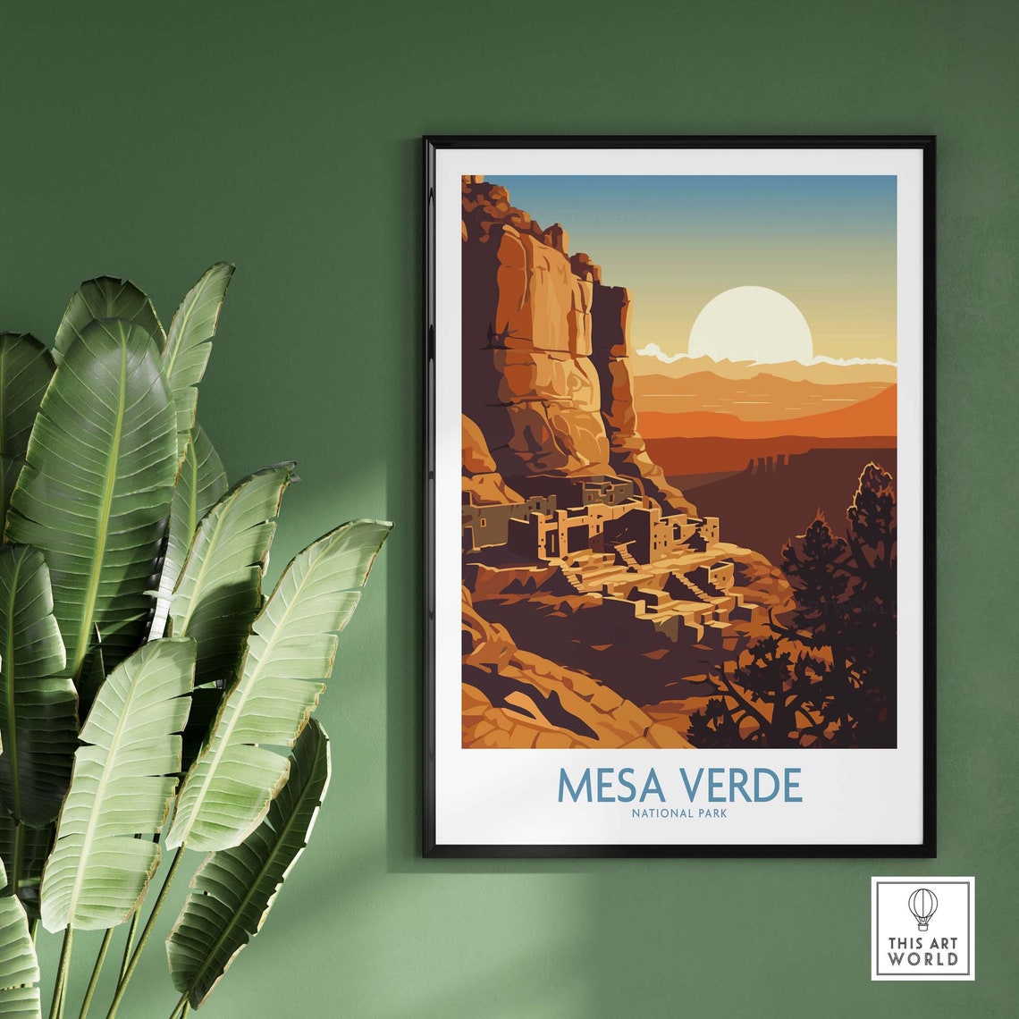 Mesa Verde National Park Ancient Cliff Dwellings Sunset Glow Poster - Image 2