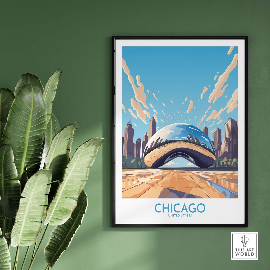 Chicago Travel Poster, Home Decor Wall Art - Image 2