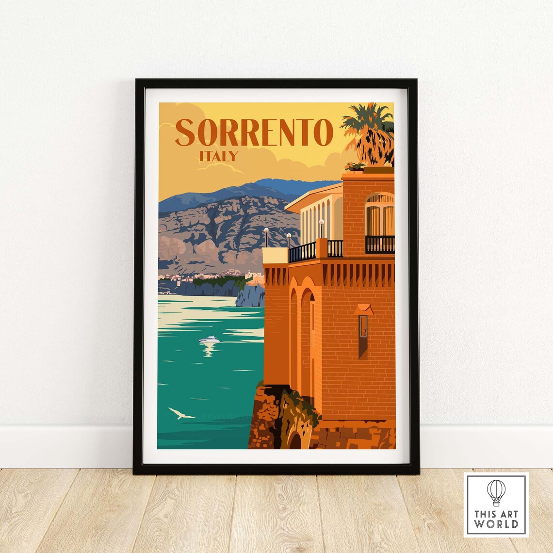 Sorrento Italy Travel Poster, Amalfi Coast Wall Art