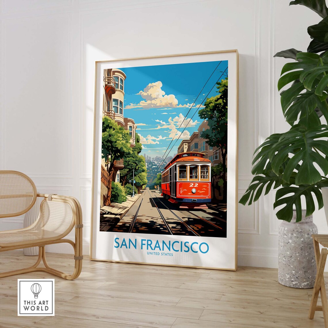 San Francisco Travel Poster, Home Decor Illustration - Image 2