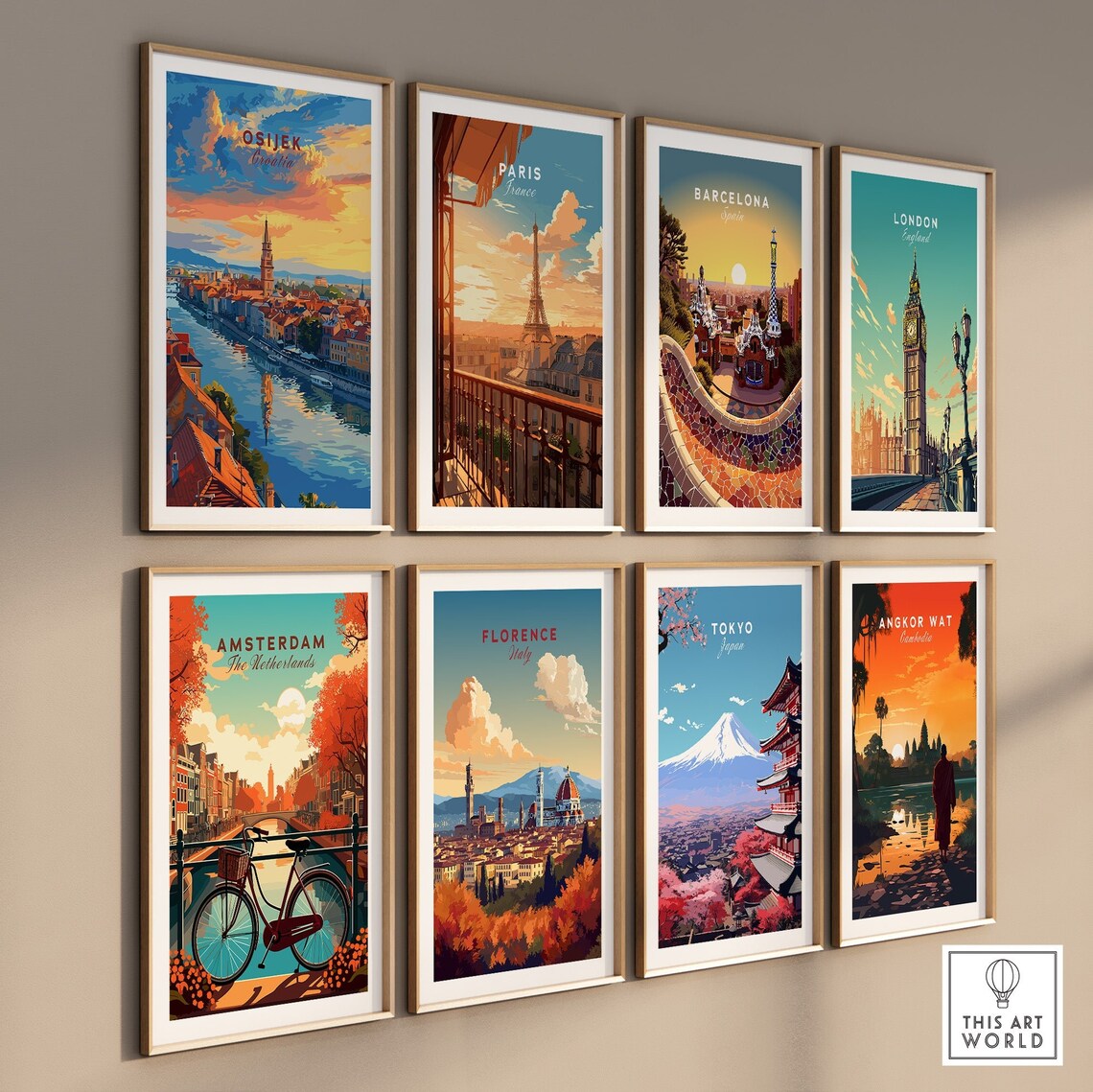 Osijek Croatia River Panorama Church Spire Boats Evening Travel Poster - Image 3